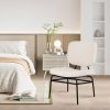 Modern Beige Upholstered Ergonomic Padded Accent Chair