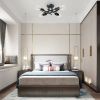 Modern 4-Light Flush Mount Sputnik Ceiling Light Fixture in Black Finish