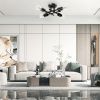 Modern 4-Light Flush Mount Sputnik Ceiling Light Fixture in Black Finish