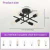 Modern 4-Light Flush Mount Sputnik Ceiling Light Fixture in Black Finish