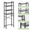Over the Toilet Bathroom Storage Industrial Metal Wood Shelving Unit Black