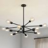 Black 33-inch Modern 12-Light Dimmable Sputnik Chandelier Lamp