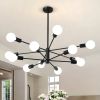Black 33-inch Modern 12-Light Dimmable Sputnik Chandelier Lamp