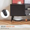 Mid-Century Modern TV Stand in Black Wood Finish for TV up to 60-inches