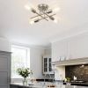 4-Light Modern Flush Mount Sputnik Ceiling Light Fixture in Brushed Nickel