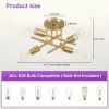 4-Light Flush Mount Modern Sputnik Ceiling Light Fixture in Brass Finish