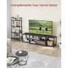 Modern Black Metal Wood TV Stand Entertainment Center for TV up to 75-inch
