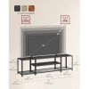 Modern Black Metal Wood TV Stand Entertainment Center for TV up to 75-inch