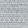 5 ft. x 7.5 ft. Blue Grey Chevron Coastal Boho Style Indoor Outdoor Area Rug