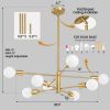 Mid-Century Modern Dimmable 8-Light Sputnik Chandelier in Gold