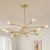 Gold 33-inch Modern 12-Light Dimmable Sputnik Chandelier Lamp