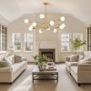 Gold 33-inch Modern 12-Light Dimmable Sputnik Chandelier Lamp