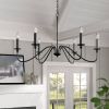 30-inch Contemporary Classic Dimmable 6-Light Chandelier in Matte Black