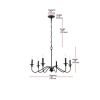30-inch Contemporary Classic Dimmable 6-Light Chandelier in Matte Black