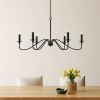 42-inch Traditional 6-Light Dimmable Chandelier in Matte Black Finish