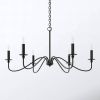 42-inch Traditional 6-Light Dimmable Chandelier in Matte Black Finish