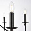 42-inch Traditional 6-Light Dimmable Chandelier in Matte Black Finish