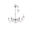 42-inch Traditional 6-Light Dimmable Chandelier in Matte Black Finish
