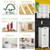 Wall-Mount Bathroom Storage Cabinet with Louver Doors in White Wood Finish