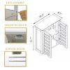 Wall-Mount Bathroom Storage Cabinet with Louver Doors in White Wood Finish