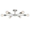 Modern 23-inch 6-Light Semi Flush Mount Sputnik Ceiling Light in Nickel Finish