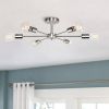 Modern 23-inch 6-Light Semi Flush Mount Sputnik Ceiling Light in Nickel Finish