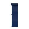 Navy Wall Mounted 2-Door Louvered Crown Molding Bathroom Wall Cabinet