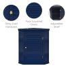 Navy Wall Mounted Corner 1-Door Louvered Bathroom Wall Cabinet