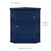Navy Wall Mounted Corner 1-Door Louvered Bathroom Wall Cabinet