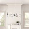 30-inch Classic 6-Light Dimmable Chandelier in Polished Nickel Finish