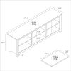 Farmhouse TV Stand in White Wood Grain Finish - for TVs up to 70-inch