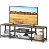 Industrial Modern  Metal Wood TV Stand Entertainment Center for TV up to 75-inch