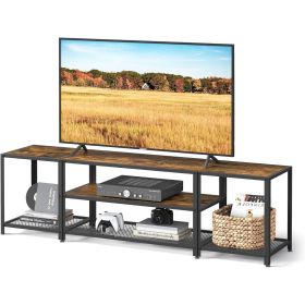 Industrial Modern  Metal Wood TV Stand Entertainment Center for TV up to 75-inch