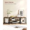 Industrial Modern  Metal Wood TV Stand Entertainment Center for TV up to 75-inch