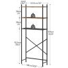 Industrial Metal Wood Style Over the Toilet Freestanding Storage Shelving Unit