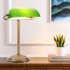 Classic Bankers Lamp Desk Light with Green Glass Shade and Gold Base