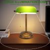 Classic Bankers Lamp Desk Light with Green Glass Shade and Gold Base