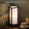 Set of 2 - Japanese Style USB Table Lamp with White Linen Shade and LED Bulbs