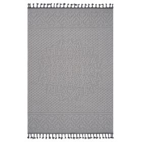 NAAR Guros Collection 8X10 White/Ivory /Medallion Indoor/Outdoor Area Rug