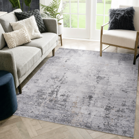 8X10 Ivory/Sand/Abstract Non-Shedding Living Room Bedroom Dining Home Office Stylish and Stain Resistant Area Rug