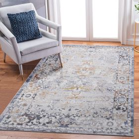 6X9 Ivory/Grey /Traditional Non-Shedding Living Room Bedroom Dining Home Office Stylish and Stain Resistant Area Rug