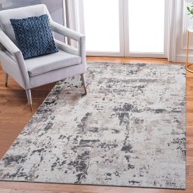 6X9 Cream/Brown /Abstract Non-Shedding Living Room Bedroom Dining Home Office Stylish and Stain Resistant Area Rug