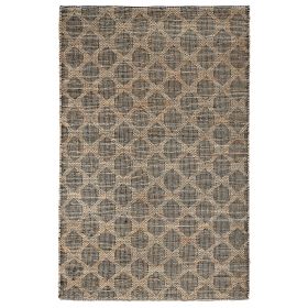 Ona 5 x 8 Handwoven Medium Area Rug, Black and Brown Diamond Lattice Design