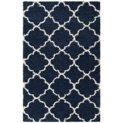 8' x 10' Shag Extra Plush Geometric Indoor Blue/Beige Area Rug
