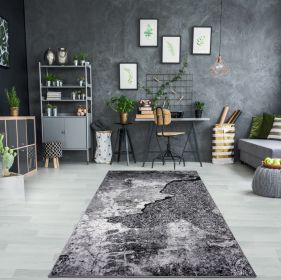Jersey Area Rugs, Carpets For Livingroom, 7x10 Area Rugs ,3982 Black-Grey