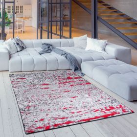 Jersey Area Rugs, Carpets For Livingroom, 7x10 Area Rugs ,3984 Black-Red