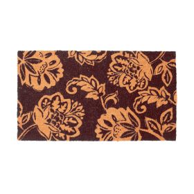 Coir Door Mat Entryway Floor Mats with Non Slip PVC Backing Indoor Outdoor Mat for Front Door Decor Home and Office Autumn Floral Print Cozy Fall Deco