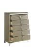 Samantha Modern Style 5-Drawer Chest Made with Wood & Mirrored Drawer Handles