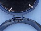 Brass Deluxe Class Porthole Clock 12"" - Dark Blue