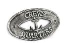Antique Silver Cast Iron Crews Quarters with Anchor Sign 8""